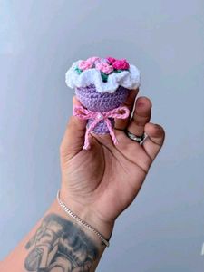 Crochet Flower Bouquet Keychain