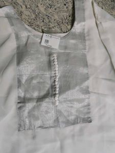 Elegant White Kurta with Detail