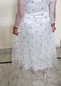 Elegant White Ethnic Gown