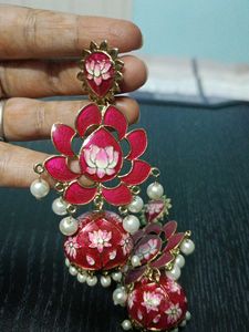 Lotus Shaped Jhumka Earrings