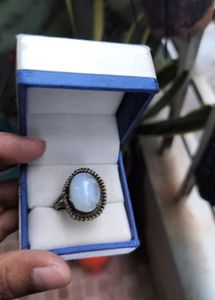 Vintage Mens Silver 925 Ring With Moonstone