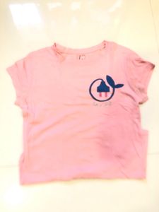 Cotton Pink T Shit Suitable For Summer Fit