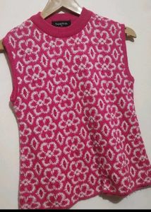 Rose Color Winter Sweater For 8-9 Year Girl