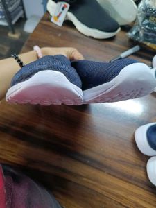 Blue Knit Slip-On Sneakers
