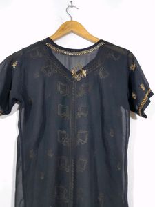 Black Chikankari Top(Womens)