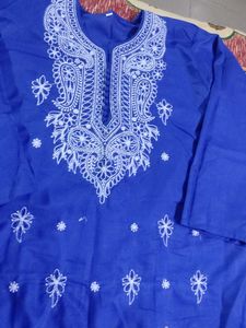 Blue Embroidered Kurta