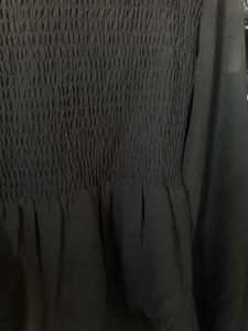 JDY by ONY Chic Black Smocked Peplum Top