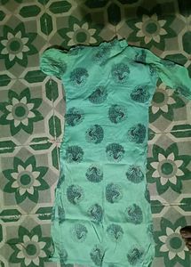 Green Printed Kurta