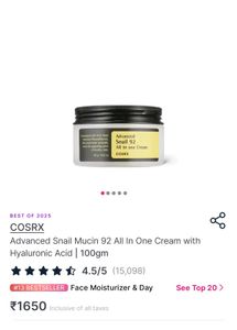 COSRX Advanced Snail 92 Cream