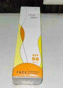 ❤️‍🔥PRICE DROP..!!!❤️‍🔥Unsweetened Beauty Clear Days SPF 50 PA+++ Face Transparent Sunscreen☀️        Untouched Sunscreen…. (packed)
