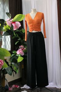 Orange V-Neck Top