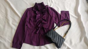 Purple Ruffle Blouse