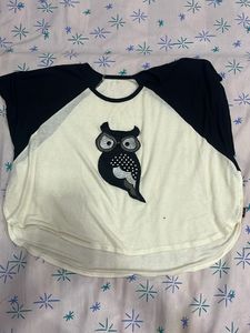 Freesize Party Wear Boho Top With Owl Motif