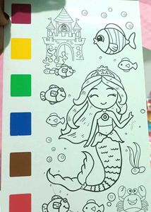Story Garden &amp; Mermaid No Colour Painting Books