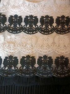 Lace Top Black Pleated Skirt Dress