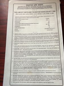 Law of Torts &amp; Motor Vehicles Act