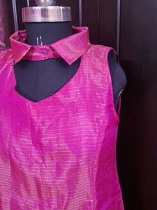 Mukesh Work Pink Sleeveless Dress