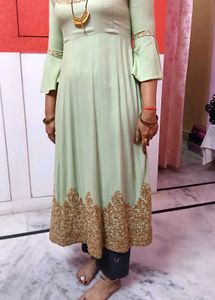 PRICE DROP💥 Light Green Long Frock  Kurti