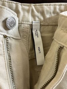 Beige Straight Leg Jeans