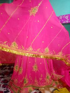 Bridal Pink Embroidery Lehenga Choli With Dupatta