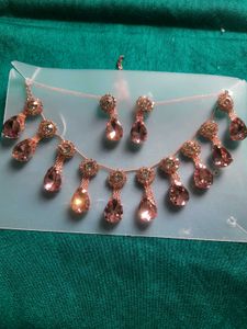Pink Teardrop Jewelry Set