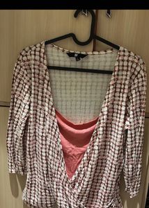 Xxl Patterned Wrap Top