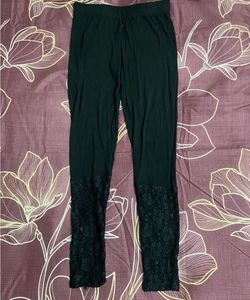 Black Lace Detail Leggings