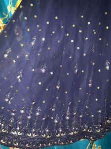 Navy Blue Embellished Kurta