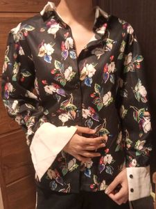 Floral Print Button-Down Blouse