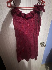 Only maroon Lace Dress
