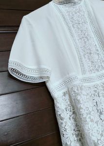 Zara Elegant White Lace Peplum Top