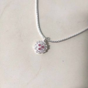 pure Silver Mix Snack Chain+Pandent Set
