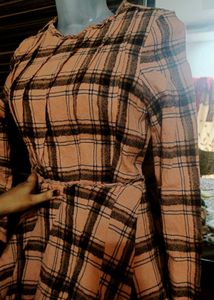 Pink Plaid Mini Dress