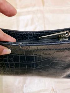 Croc-Textured Shoulder Bag