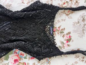 Black Crochet Tank Top