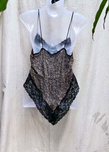 46156. Lace Trim Teddy Bodysuit