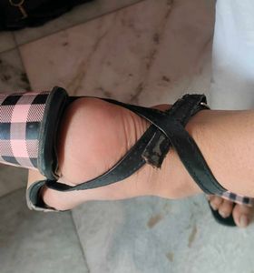 Black And Pink Flat Sandal