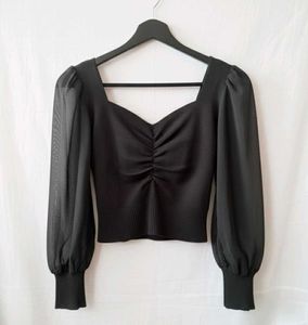 Chic Black Long Sleeve Top