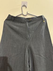 Set of Wide Leg Trousers Grey and brown