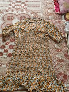 Floral Print Smocked Mini Dress