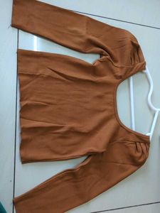 Brown Long Sleeve Top