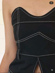 Black Strapless Corset Top