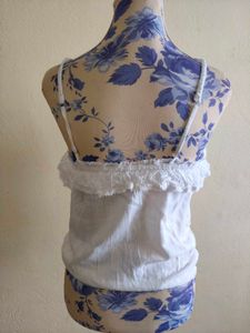 White Ruffled Cami Top