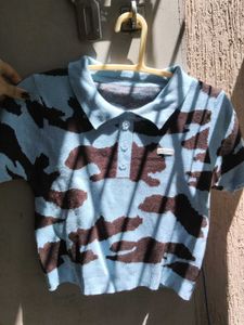 Fancy Sky Blue Crop Top