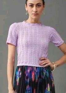 Lilac Textured Crop Top