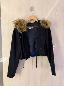 Fur Trimmed Cropped Jacket (barely worn)