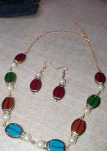 Colorful Necklace & Earring Set