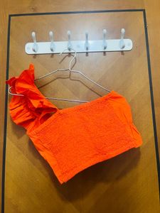 Orange Smocked Top