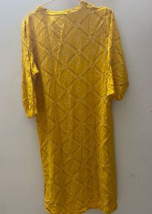 Yellow Printed Kurta