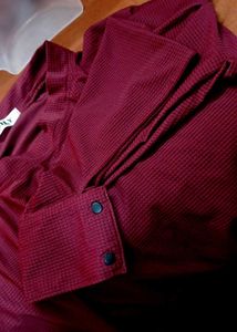 Burgundy Mock Neck Long Sleeve Top